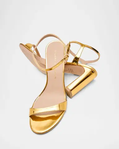Stuart Weitzman 85mm Babette Metallic Leather Ankle-Strap Sandals | Thumbnail 6 Stuart Weitzman 85mm Babette Metallic Leather Ankle-Strap Sandals | Thumbnail 6