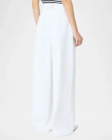 Max Mara High-Rise Cotton Twill Wide-Leg Sailor Pants | Thumbnail 2 Max Mara High-Rise Cotton Twill Wide-Leg Sailor Pants | Thumbnail 2