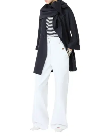 Max Mara High-Rise Cotton Twill Wide-Leg Sailor Pants | Thumbnail 1 Max Mara High-Rise Cotton Twill Wide-Leg Sailor Pants | Thumbnail 1