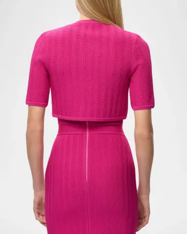 Herve Leger Annie Pointelle Rib-Knit Bolero | Thumbnail 2 Herve Leger Annie Pointelle Rib-Knit Bolero | Thumbnail 2