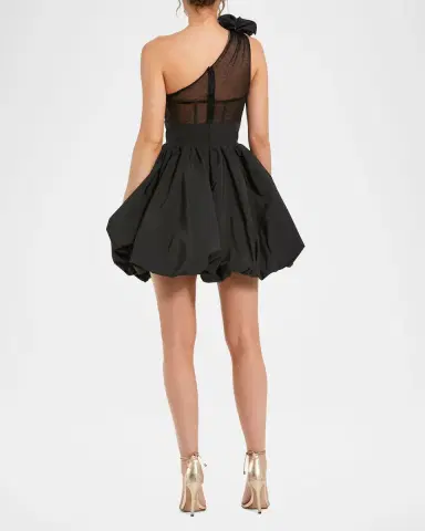 Mac Duggal Taffeta Ruffle Bubble-Hem Mini Dress | Thumbnail 2 Mac Duggal Taffeta Ruffle Bubble-Hem Mini Dress | Thumbnail 2