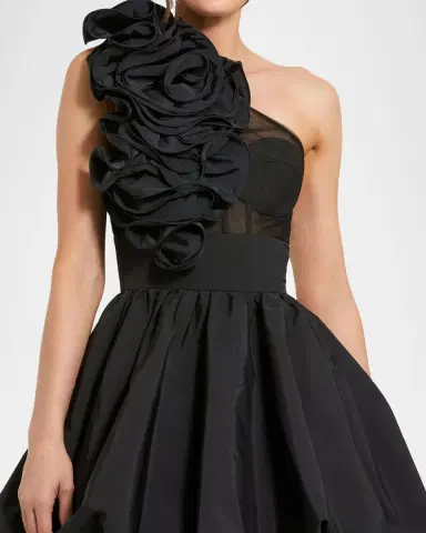 Mac Duggal Taffeta Ruffle Bubble-Hem Mini Dress | Thumbnail 3 Mac Duggal Taffeta Ruffle Bubble-Hem Mini Dress | Thumbnail 3