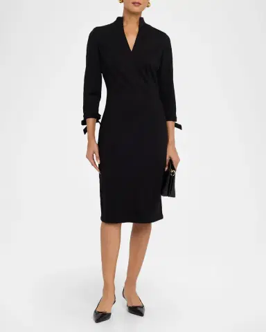 Misook Bow-Cuff LuxeStretch Ponte Dress | Thumbnail 3 Misook Bow-Cuff LuxeStretch Ponte Dress | Thumbnail 3