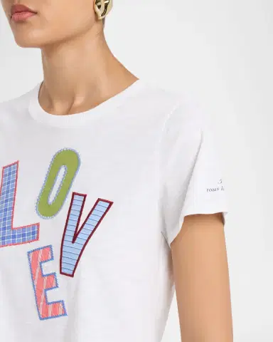 Cinq à Sept Love Collage Patch Cotton T-Shirt | Thumbnail 4 Cinq à Sept Love Collage Patch Cotton T-Shirt | Thumbnail 4