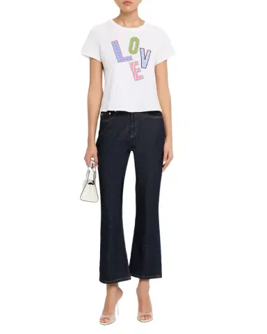 Cinq à Sept Love Collage Patch Cotton T-Shirt | Thumbnail 1 Cinq à Sept Love Collage Patch Cotton T-Shirt | Thumbnail 1