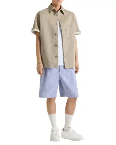 Givenchy Men's Couture Seam Twill Short-Sleeve Shirt | Thumbnail 1 Givenchy Men's Couture Seam Twill Short-Sleeve Shirt | Thumbnail 1