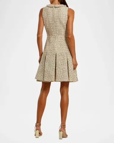 Mac Duggal Bouclé Pleated A-Line Mini Dress | Thumbnail 2 Mac Duggal Bouclé Pleated A-Line Mini Dress | Thumbnail 2