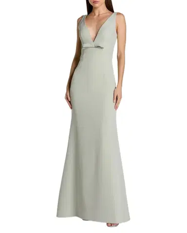 Mac Duggal Plunging Crepe Mermaid Gown | Thumbnail 1 Mac Duggal Plunging Crepe Mermaid Gown | Thumbnail 1
