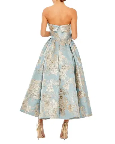 Mac Duggal Petite Strapless Floral Brocade Fit-and-Flare Midi Dress | Thumbnail 1 Mac Duggal Petite Strapless Floral Brocade Fit-and-Flare Midi Dress | Thumbnail 1