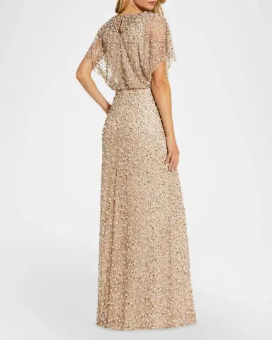 Mac Duggal Petite Beaded Blouson Column Gown | Thumbnail 2 Mac Duggal Petite Beaded Blouson Column Gown | Thumbnail 2