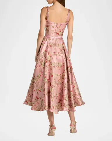 Mac Duggal Petite Floral Brocade Sleeveless A-Line Midi-Dress | Thumbnail 2 Mac Duggal Petite Floral Brocade Sleeveless A-Line Midi-Dress | Thumbnail 2