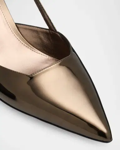 Stuart Weitzman Vinnie Metallic Kitten Slingback Pumps | Thumbnail 4 Stuart Weitzman Vinnie Metallic Kitten Slingback Pumps | Thumbnail 4