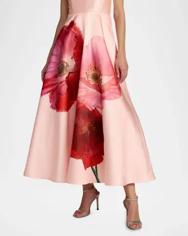 Mac Duggal Floral Mikado A-Line Strapless Cocktail Dress | Thumbnail 4 Mac Duggal Floral Mikado A-Line Strapless Cocktail Dress | Thumbnail 4