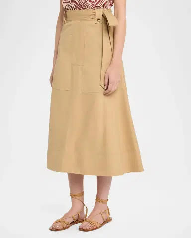 TANYA TAYLOR Brinson Canvas Midi Skirt | Thumbnail 3 TANYA TAYLOR Brinson Canvas Midi Skirt | Thumbnail 3