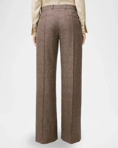 Burberry Rozalyn Check Pintuck Straight-Leg Trousers | Thumbnail 2 Burberry Rozalyn Check Pintuck Straight-Leg Trousers | Thumbnail 2