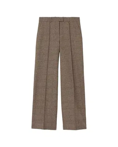 Burberry Rozalyn Check Pintuck Straight-Leg Trousers | Thumbnail 1 Burberry Rozalyn Check Pintuck Straight-Leg Trousers | Thumbnail 1