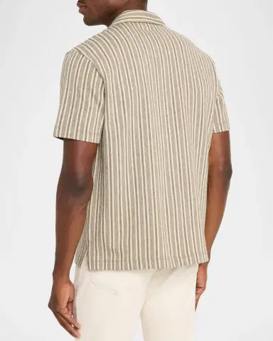 Vince Men 's Cabana Stripe Short-Sleeve Shirt | Thumbnail 2 Vince Men 's Cabana Stripe Short-Sleeve Shirt | Thumbnail 2