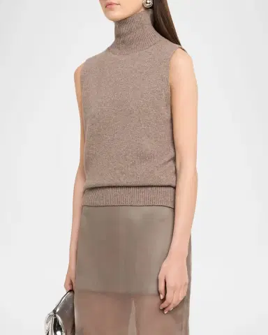 Brandon Maxwell Bruno Turtleneck Sleeveless Sweater | Thumbnail 3 Brandon Maxwell Bruno Turtleneck Sleeveless Sweater | Thumbnail 3