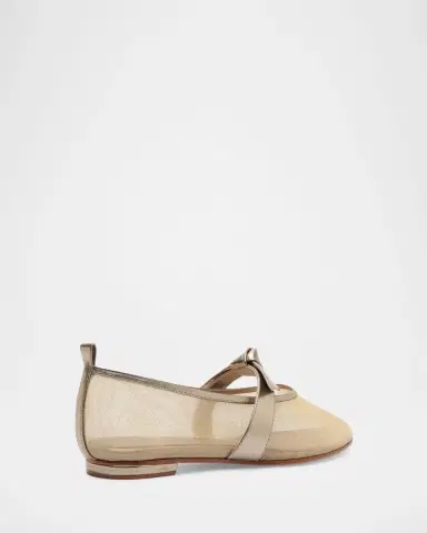 Alexandre Birman Clarita Metallic Mesh Ballerina Flats | Thumbnail 3 Alexandre Birman Clarita Metallic Mesh Ballerina Flats | Thumbnail 3