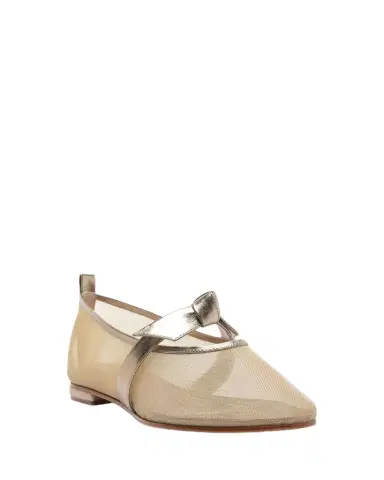 Alexandre Birman Clarita Metallic Mesh Ballerina Flats | Thumbnail 1 Alexandre Birman Clarita Metallic Mesh Ballerina Flats | Thumbnail 1