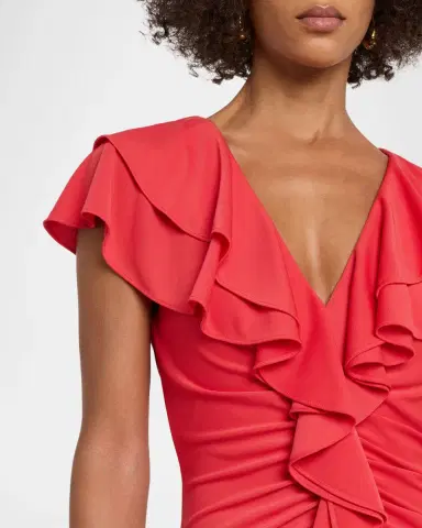 Cinq à Sept Tallis Ruffled V-Neck Maxi Dress | Thumbnail 4 Cinq à Sept Tallis Ruffled V-Neck Maxi Dress | Thumbnail 4