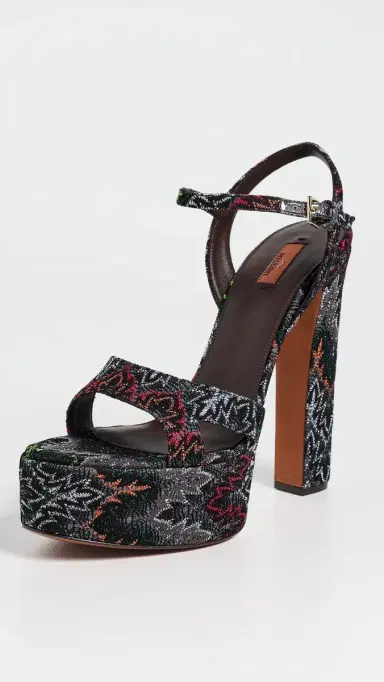 Missoni Angela Platform Heel Sandals Metallic Black 39 | Thumbnail 2 Missoni Angela Platform Heel Sandals Metallic Black 39 | Thumbnail 2