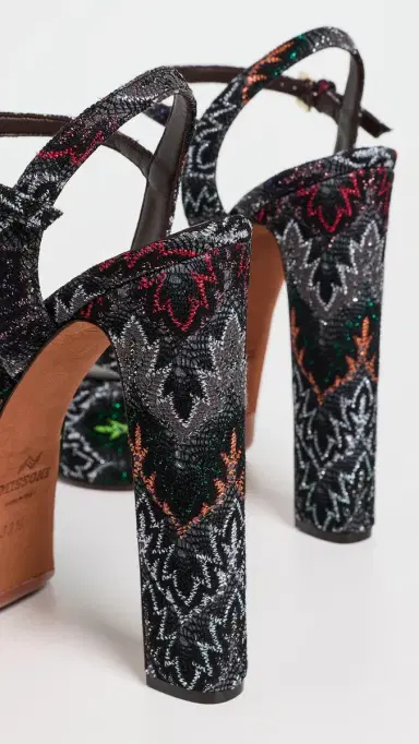 Missoni Angela Platform Heel Sandals Metallic Black 39 | Thumbnail 4 Missoni Angela Platform Heel Sandals Metallic Black 39 | Thumbnail 4