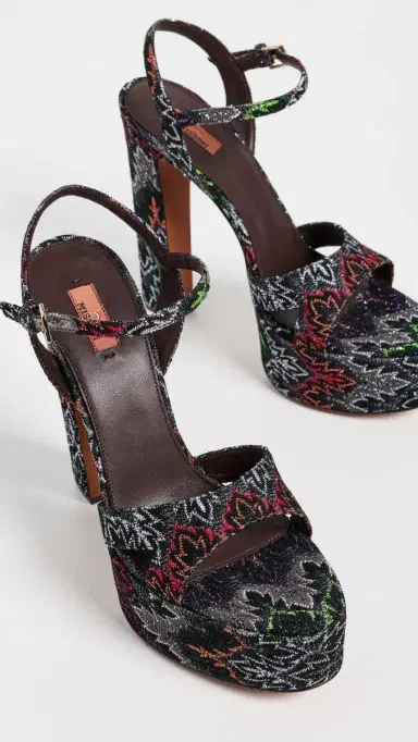 Missoni Angela Platform Heel Sandals Metallic Black 39 | Thumbnail 5 Missoni Angela Platform Heel Sandals Metallic Black 39 | Thumbnail 5
