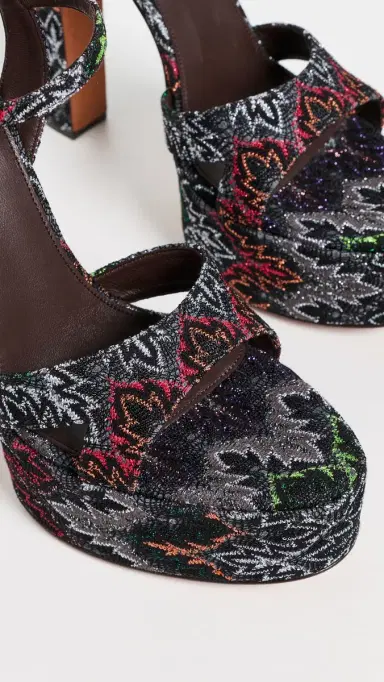 Missoni Angela Platform Heel Sandals Metallic Black 39 | Thumbnail 6 Missoni Angela Platform Heel Sandals Metallic Black 39 | Thumbnail 6