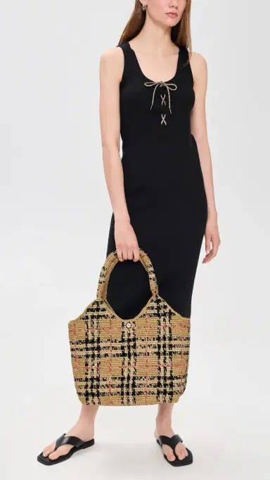 Burberry Margate Medium Raffia Tote Bag Sand One Size | Thumbnail 3 Burberry Margate Medium Raffia Tote Bag Sand One Size | Thumbnail 3