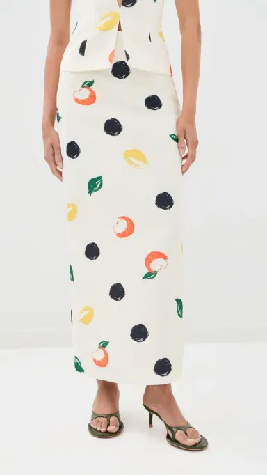 LEO LIN Quinn Maxi Skirt Citrus Spots 6 | Thumbnail 2 LEO LIN Quinn Maxi Skirt Citrus Spots 6 | Thumbnail 2