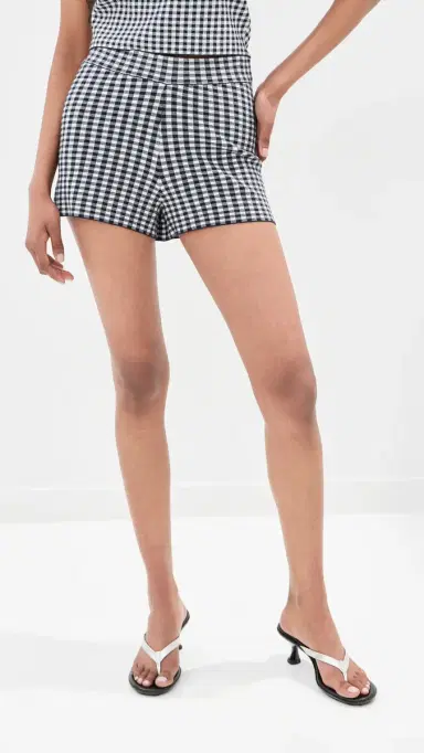 LE BOP Gingham Knit Shorts idnight/White | Thumbnail 2 LE BOP Gingham Knit Shorts idnight/White | Thumbnail 2