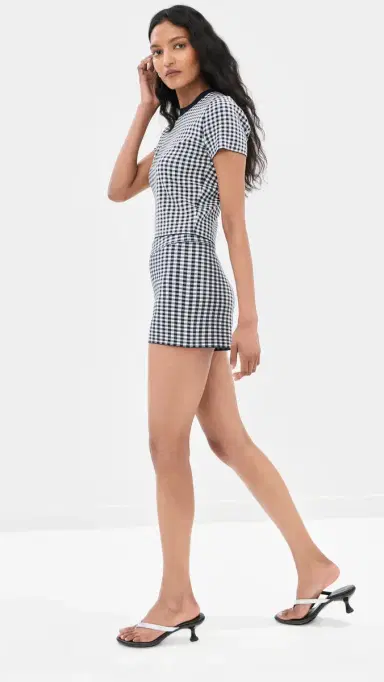 LE BOP Gingham Knit Shorts idnight/White | Thumbnail 4 LE BOP Gingham Knit Shorts idnight/White | Thumbnail 4