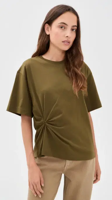 House of Dagmar Knot T-Shirt Dark Olive Green | Thumbnail 2 House of Dagmar Knot T-Shirt Dark Olive Green | Thumbnail 2