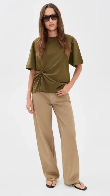 House of Dagmar Knot T-Shirt Dark Olive Green | Thumbnail 5 House of Dagmar Knot T-Shirt Dark Olive Green | Thumbnail 5