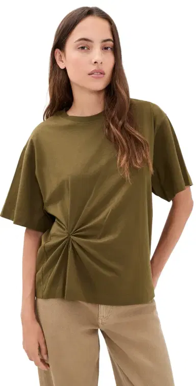 House of Dagmar Knot T-Shirt Dark Olive Green | Thumbnail 1 House of Dagmar Knot T-Shirt Dark Olive Green | Thumbnail 1