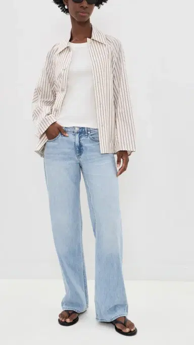 rag & bone Featherweight Saige Full Straight Jeans Moon | Thumbnail 5 rag & bone Featherweight Saige Full Straight Jeans Moon | Thumbnail 5