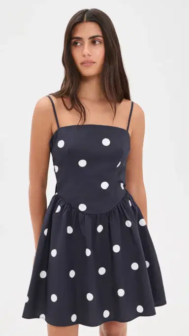 Susana Monaco Polka-Dot Poplin Mini Dress idnight/Sugar | Thumbnail 3 Susana Monaco Polka-Dot Poplin Mini Dress idnight/Sugar | Thumbnail 3