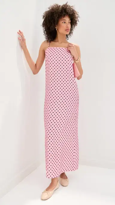 LE BOP Hailey Maxi Dress Pink Dot | Thumbnail 2 LE BOP Hailey Maxi Dress Pink Dot | Thumbnail 2
