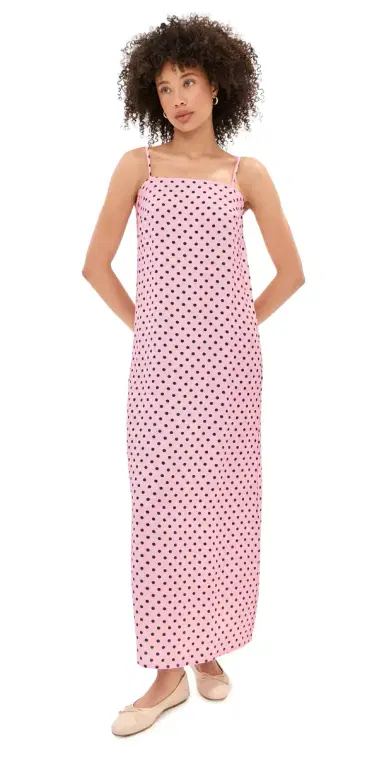 LE BOP Hailey Maxi Dress Pink Dot | Thumbnail 1 LE BOP Hailey Maxi Dress Pink Dot | Thumbnail 1