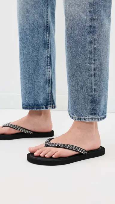 Tory Burch Kira Chain Flip Flops Perfect Black 6 | Thumbnail 3 Tory Burch Kira Chain Flip Flops Perfect Black 6 | Thumbnail 3