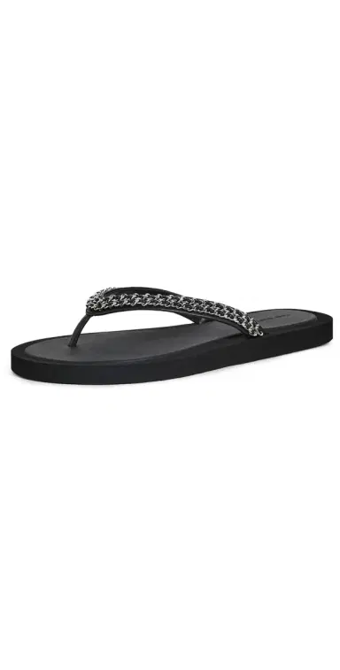 Tory Burch Kira Chain Flip Flops Perfect Black 6 | Thumbnail 1 Tory Burch Kira Chain Flip Flops Perfect Black 6 | Thumbnail 1