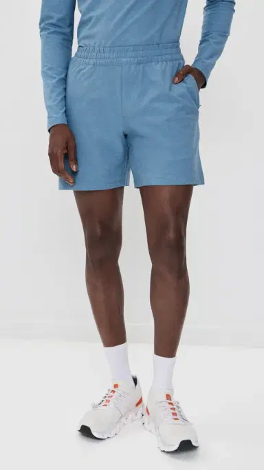 Beyond Yoga Spacedye Unlimited Shorts Harbor Blue Heather | Thumbnail 2 Beyond Yoga Spacedye Unlimited Shorts Harbor Blue Heather | Thumbnail 2