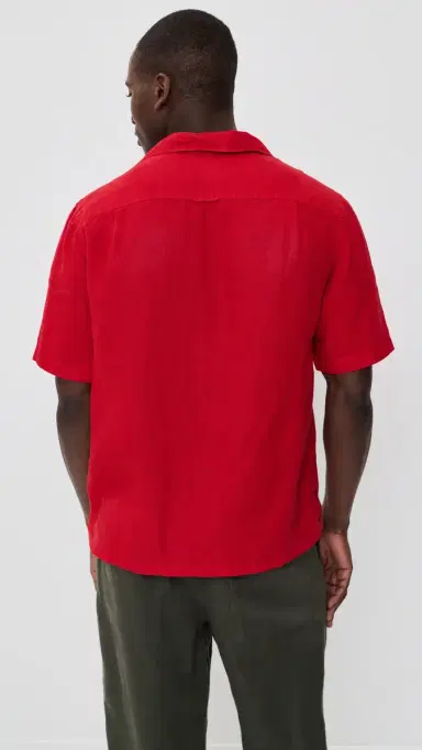 Alex Mill Camp Shirt in Linen Scarlet | Thumbnail 3 Alex Mill Camp Shirt in Linen Scarlet | Thumbnail 3