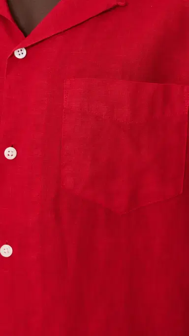 Alex Mill Camp Shirt in Linen Scarlet | Thumbnail 6 Alex Mill Camp Shirt in Linen Scarlet | Thumbnail 6