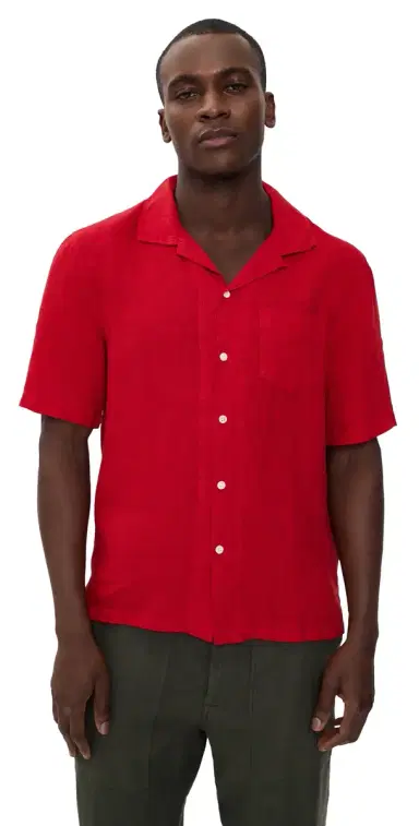 Alex Mill Camp Shirt in Linen Scarlet | Thumbnail 1 Alex Mill Camp Shirt in Linen Scarlet | Thumbnail 1