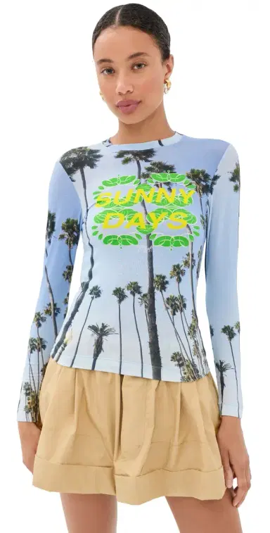 Meryll Rogge Fitted T-Shirt Blue Multi | Thumbnail 1 Meryll Rogge Fitted T-Shirt Blue Multi | Thumbnail 1