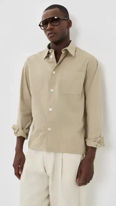 FRAME Textured Long Sleeve Shirt Dusty Beige | Thumbnail 2 FRAME Textured Long Sleeve Shirt Dusty Beige | Thumbnail 2