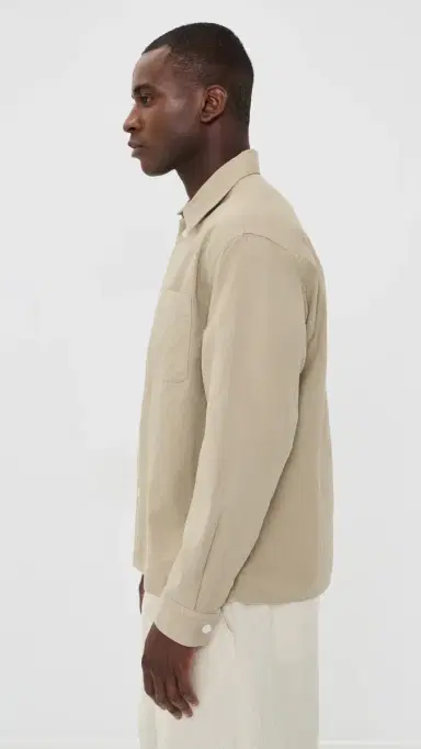 FRAME Textured Long Sleeve Shirt Dusty Beige | Thumbnail 4 FRAME Textured Long Sleeve Shirt Dusty Beige | Thumbnail 4