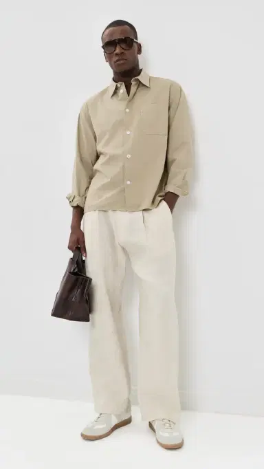 FRAME Textured Long Sleeve Shirt Dusty Beige | Thumbnail 5 FRAME Textured Long Sleeve Shirt Dusty Beige | Thumbnail 5